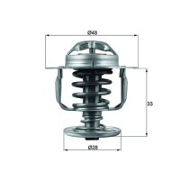 Thermostat coolant temp 82 °C with gasket MAHLE for...