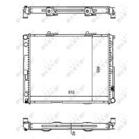 Kühler Motor Kühlrippen gelötet 612 - 485 mm Alu NRF für u.a. MERCEDES-BENZ 124