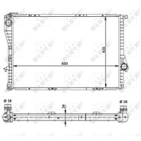 Radiator engine cooling 650 - 435 mm alu NRF for e.g. BMW 5