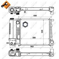 Radiator engine cooling 380 - 327 mm alu NRF for e.g. BMW 3