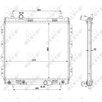 Radiator engine cooling 507 - 460 mm alu NRF for e.g. CHRYSLER PT