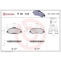 Brake pad set disc brake 19 mm BREMBO suitable for e.g....