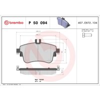Brake pad set disc brake 19 mm BREMBO for MERCEDES-BENZ...