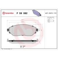 Brake pad set disc brake 18 mm BREMBO for e.g. RENAULT...