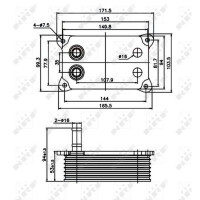 Ölkühler Anti-Motoröl-Überhitzung 153 mm - 95 mm NRF für u.a. FORD MONDEO
