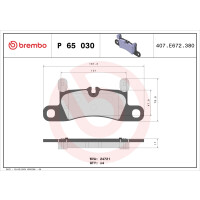 Brake pad set disc brake 17 mm BREMBO for e.g. PORSCHE...