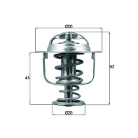 Thermostat coolant temp 71 °C with gasket MAHLE for...