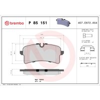Brake pad set disc brake 18 mm BREMBO suitable for e.g....
