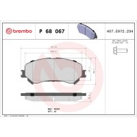 Brake pad set disc brake 19 mm BREMBO for e.g. RENAULT GRAND