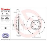 Brake disc front 288mm BREMBO for FORD TOURNEO CUSTOM...