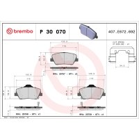 Brake pad set disc brake 18 mm BREMBO suitable for e.g....
