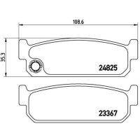 Bremsbelagsatz Scheibenbremse 15 mm BREMBO für...
