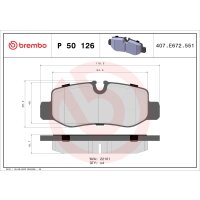 Brake pad set disc brake 18 mm BREMBO for MERCEDES-BENZ...