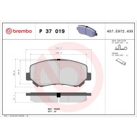 Brake pad set disc brake 21 mm BREMBO for JEEP CHEROKEE...