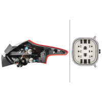 Rückleuchte links W5W Glühlampen-Technologie HELLA für FORD FOCUS