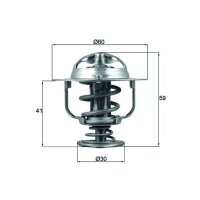 Thermostat coolant temp 82 °C with gasket MAHLE for...