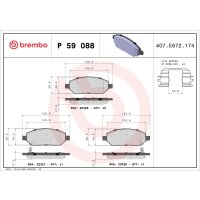 Brake pad set disc brake 18 mm BREMBO suitable for OPEL KARL