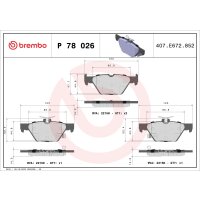 Bremsbelagsatz Scheibenbremse 15 mm BREMBO für u.a....