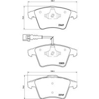 Brake pad set disc brake with wear warning contact BREMBO...
