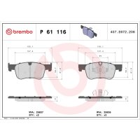 Brake pad set disc brake 17 mm BREMBO suitable for e.g....