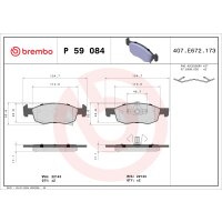 Brake pad set disc brake 17 mm BREMBO suitable for e.g....