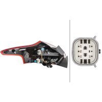 Rückleuchte rechts mit Schlusslicht Glühlampen-Technologie W5W HELLA für FORD Focus III