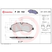 Bremsbelagsatz Scheibenbremse 17 mm BREMBO für u.a....