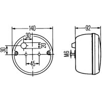 Tail light bulb technology HELLA for AEBI CASE ICH DAF EVOBUS MERCEDES O&K