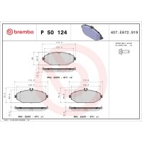 Bremsbelagsatz Scheibenbremse 19 mm BREMBO für u.a....