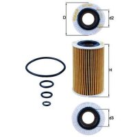 Ölfilter Filtereinsatz 63,5mm MAHLE für...