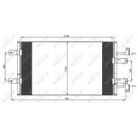 Kondensator Klimaanlage mit Dichtring NRF für u.a. OPEL VIVARO