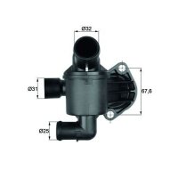 Thermostat coolant temp 87 °C with gasket MAHLE for...