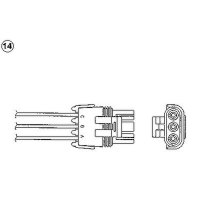 Lambda sensor 368mm NTK for RENAULT LAGUNA I