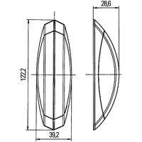Umrissleuchte seitlicher Anbau 24 V C5W Halogen klar/rot...