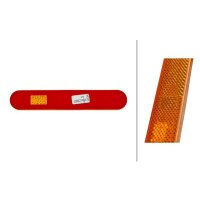 Rückstrahler orange oval HELLA Anbau geklebt für waagerechte Befestigung