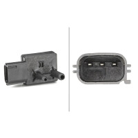 Sensor Exhaust Pressure screwed 3-pin HELLA for e.g. FORD TRANSIT