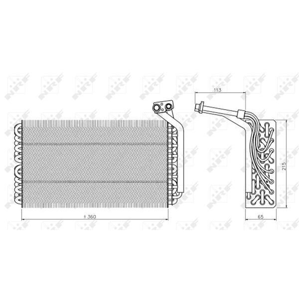 Verdampfer Klimaanlage 360 mm - 215 mm NRF für u.a. CITROËN EVASION