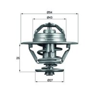 Thermostat coolant temp 74 °C with gasket MAHLE for...