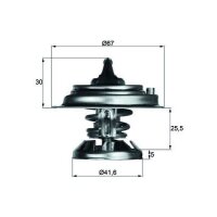 Thermostat coolant temp 75 °C with gasket MAHLE for...
