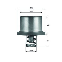 Thermostat coolant temp 89 °C with gasket MAHLE for PORSCHE CAYENNE
