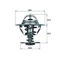 Thermostat coolant temp 83 °C with gasket MAHLE for...