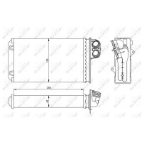 Wärmetauscher Innenraumheizung 250 mm - 155 mm NRF für u.a. PEUGEOT 406