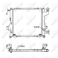 Radiator engine cooling 430 - 386 mm alu NRF for e.g. RENAULT TWINGO