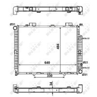 Kühler Motor Kühlrippen 640 - 484 mm Alu NRF für u.a. MERCEDES-BENZ E-KLASSE