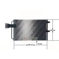 Condenser air conditioning no dryer pipes parallel MAHLE for e.g. CITROËN XANTIA