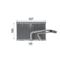 Evaporator air conditioning 307 mm - 160 mm MAHLE for e.g. MB G-CLASS
