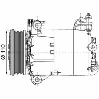 Compressor air conditioning V-ribbed belt pulley 110mm...