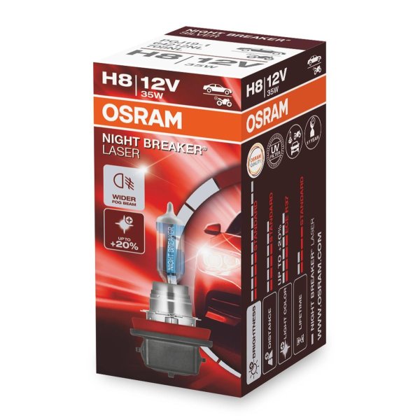 OSRAM NIGHT BREAKER LASER H8 halogen headlight bulb 12V car