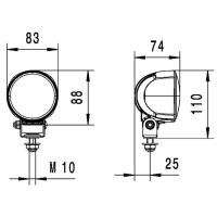 Arbeitsscheinwerfer LED HELLA Modul 70 800lm weitreichende Ausleuchtung