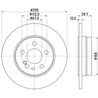 2 Bremsscheiben voll Ø 67 mm 12 mm HELLA passend für MB S-KLASSE